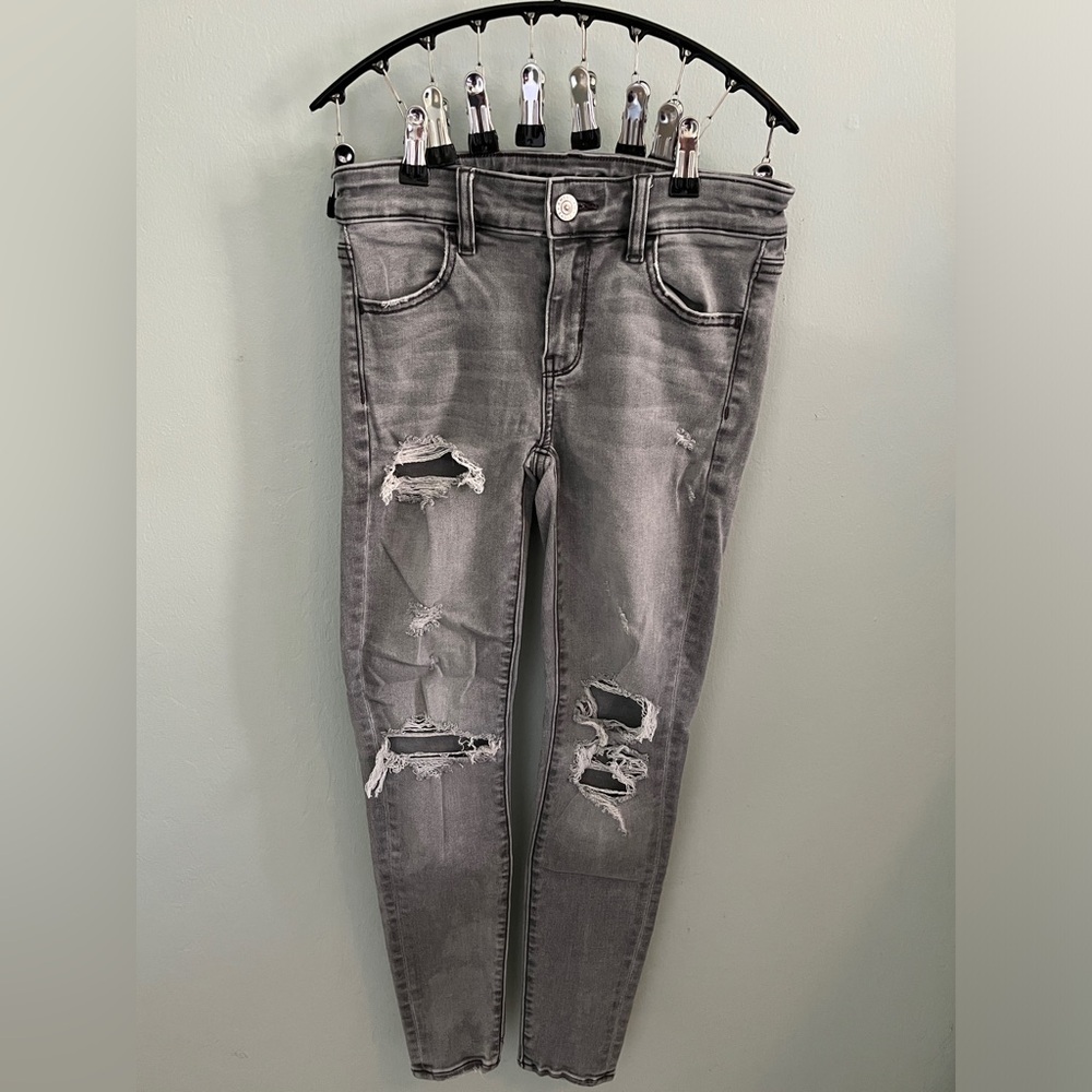 American Eagle Ne(x)t Level Stretch Jegging Lightning Gray Size 0 Short
